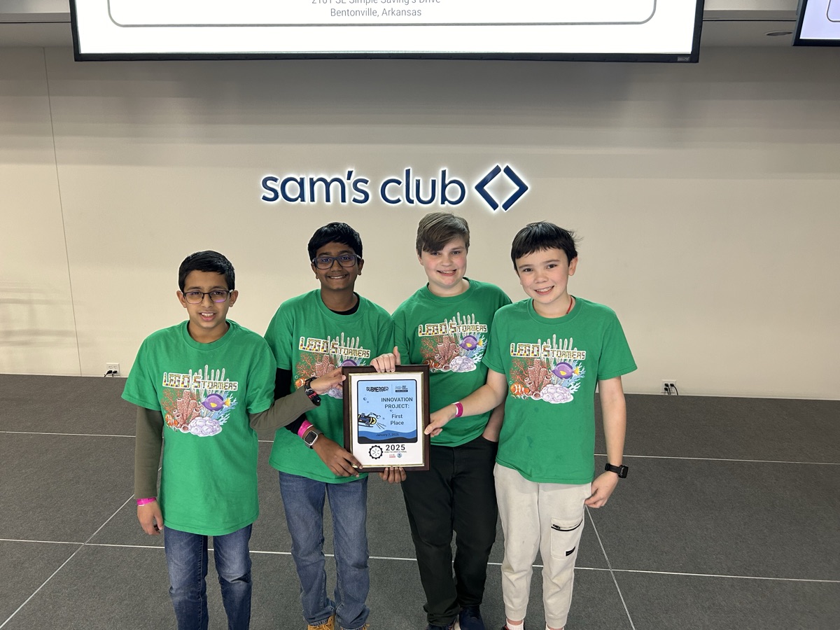 Awarded the most innovative lego robotics team (ceremony held at the Sam's Club HQ).